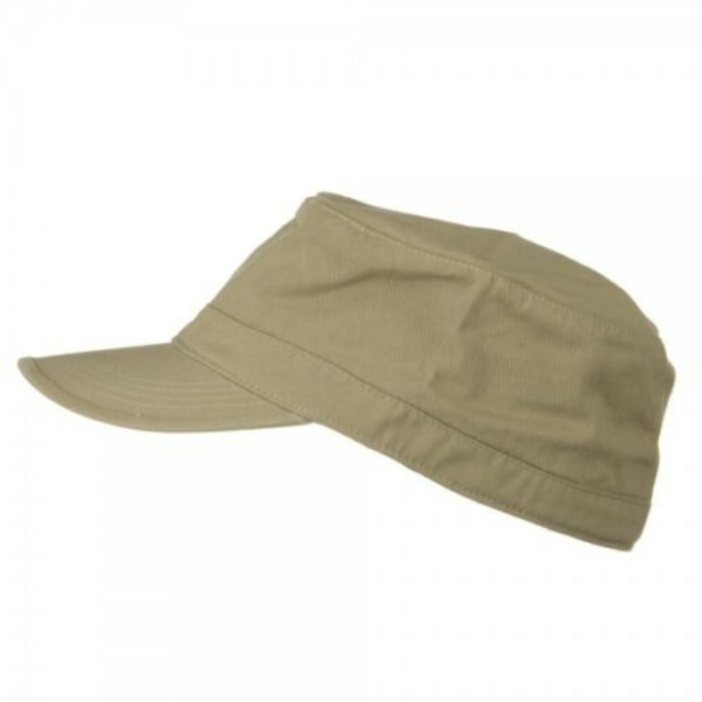 Cotton Fitted Military Cap - Khaki - Large